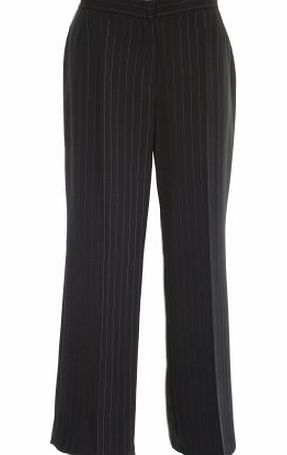 Busy Clothing Womens Smart Black Stripe Trousers - Size 12