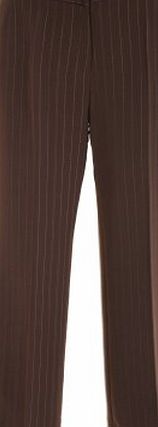 Busy Clothing Womens Smart Brown Stripe Trousers - Size 14