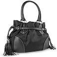 Black Nylon and Leather Italian Handbag