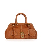 Brown Soft Italian Leather Doctor-style Large Handbag