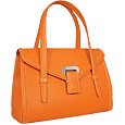 Buti Orange Embossed Leather Satchel Bag