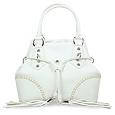 White Pebble Italian Leather Handbag