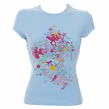 Butterfly by Matthew Williamson Blue psychedelic t shirt