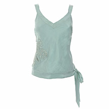 Green sequin butterfly camisole