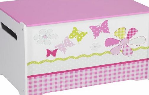 Butterfly Girls Pink Patchwork Toy Box