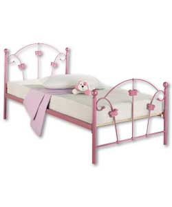 Butterfly Single Bed - Pink/Comfort Mattress