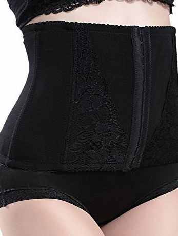 Butterme Soft Breathable Mesh Body Shaper Waist Slim Trimmer Corset Back Support Stomach Wrap Belling Binding Postpartum Slimming Belly Belt Weight Loss for Postpartum Recovery (Color Black, Tag Size