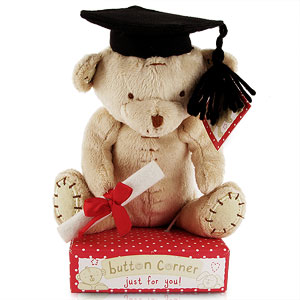 Button Corner Graduation Bear