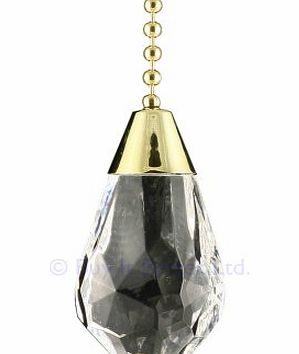 Buy It Better Bathroom Light Pull Chain - Polished Brass and Acrylic Crystal Tear Dropamp; Brass Chain A20