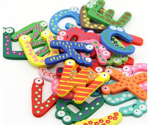 Kids toys colorful wooden refrigerator magnet alphabet A-Z Letters 26pcs