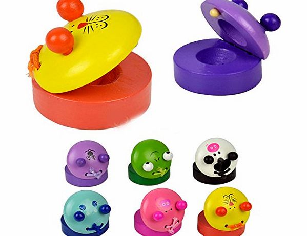 Childrens Musical Percussion Instrument Wooden Castanet Preschool Education Toy