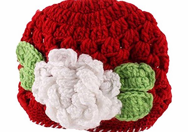 buytra Toddler Cute Handmade Flower Knit Crochet Beanie Hat Cap Headband Gift wonderful