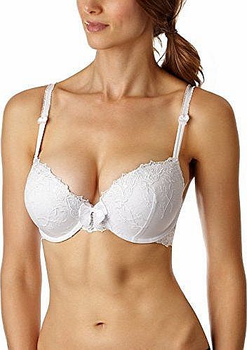 By Caprice Precious Cappy Underwired Moulded Push Up Gel Bra (32B, White)