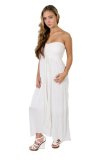 A19 Ladies White Maxi Long Dress Strapless Size 8 10 12