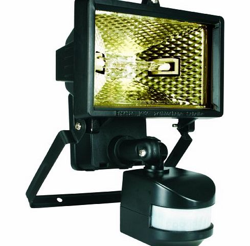 Byron ES120 120W Halogen Floodlight with Motion Detector - Black