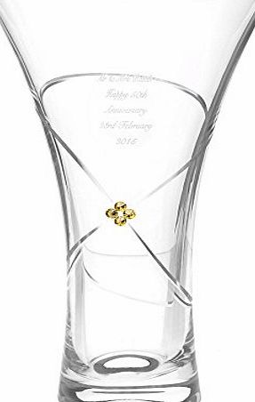 C.P.M. Large Infinity Vase with Gold Crystal Elements Gifts, and, Cards Anniversary, Gift, Idea Occasion, Gift, Idea Personalised