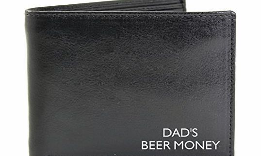 C.P.M. Personalised Message Black Leather Wallet