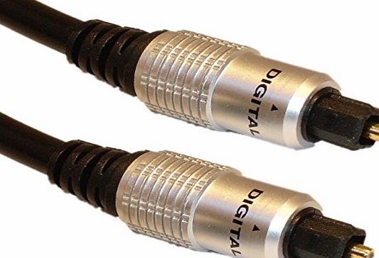 Cable Mountain 1m HQ Gold Pins with Metal Case TOSlink Digital Optical Cable
