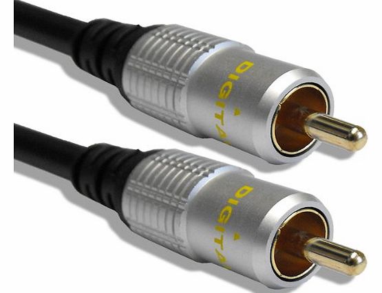 3m Gold Plated Single RG59 Coaxial Phono Cable for SPDIF/Digital Audio and Composite Video Cable