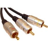 cable Mountain Gold Plated Stereo RCA Phono /