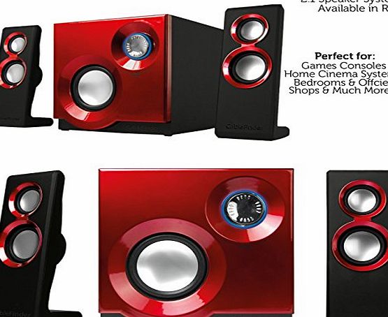 Cablefinder QUALITY 2.1 Compact Surround Sound Gaming Speaker System. Perfect for TVs, Laptops, iPhones, PC, Games Consoles amp; More