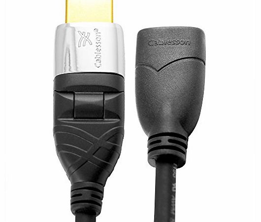 Ivuna Flex Plus 1M (1 METER) Extension HDMI Cable with Adjustable Swivel and Rotating Plug - Audio - Video ** 24K Gold** w/Ethernet (Latest Version 2.0/1.4a 21Gbps) 1080P, 4k2k, PS4, XBOX ONE, DVD, Bl