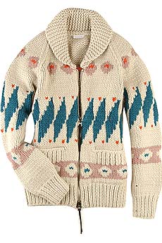 Cacharel Navajo pattern zip front cardigan