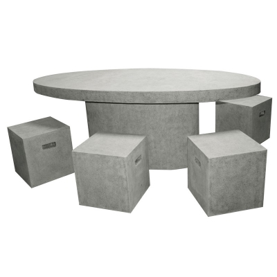 Grandelight Lightweight Grey Oval Terrazzo Table (210cm x 100cm)