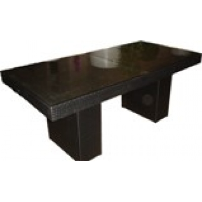 Large Rectangular Black Wicker Dining Table 56130