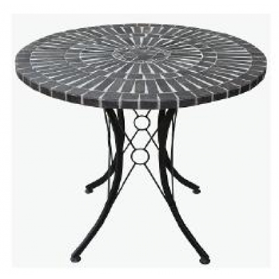 Cadix Round Black Mosaic Table (90cm)