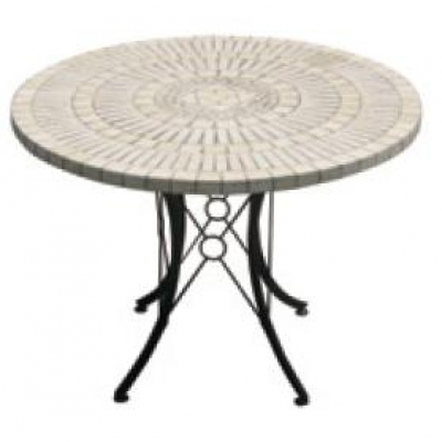 Cadix Round Natural Mosaic Table (105cm)