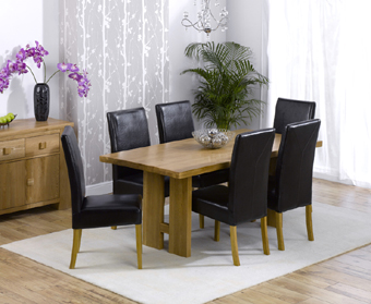 Oak Dining Table - 180cm and 6 Monaco