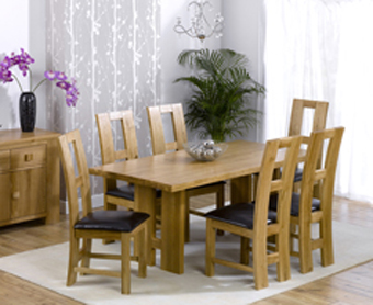 Oak Dining Table 180cm and 6 Girona Dining