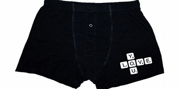 Cadogan Love You Tile Design Novelty Boxer Shorts (X-Large 39``-42``)
