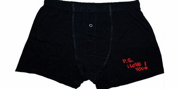 Cadogan PS I Love You Design Novelty Boxer Shorts (Medium 32``-35``)