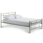 Double Metal Bed Frame, Silver & Airsprung