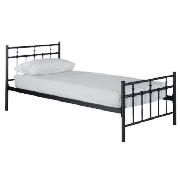 Caen Single Bed, Black And Standard Mattress