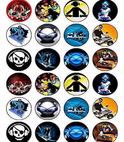 24 DJ Decks Theme Edible Wafer Paper Cup Cake Toppers
