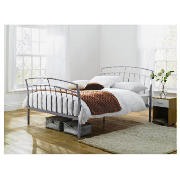 Calgary Double Bed Silver Alloy Finish And