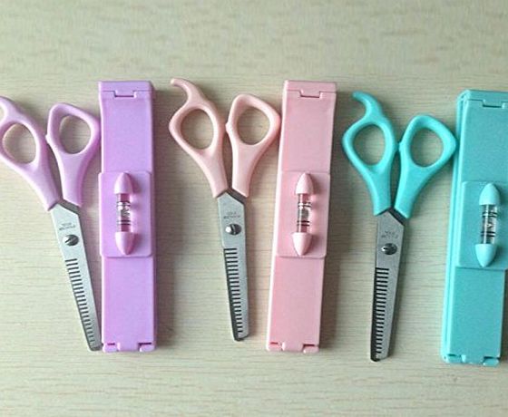 CALISTOUK Professional Bangs Hair Cutting Clip Comb Scissors Set For Hair Care 1Pcs Pink
