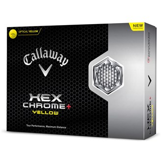Callaway Golf Callaway Hex Chrome Plus Yellow Golf Balls (12