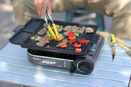 Single Burner - Portable Gas BBQ Grill & griddle for Camping, Boating or Fishing
