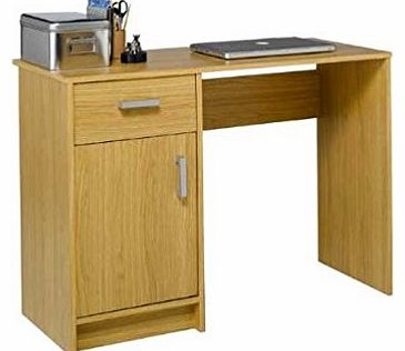Office Desk Oak 1 Drawer 2 Shelves Computer Workstation Home Study Callum