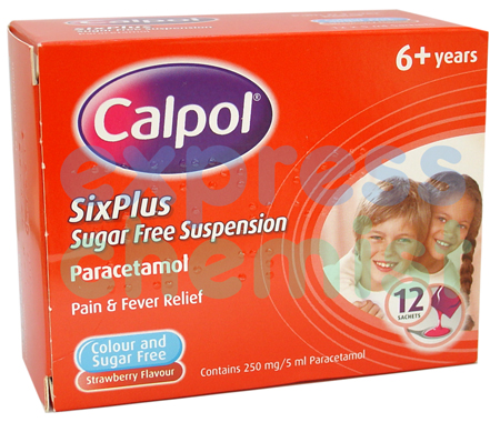 calpol Six Plus Sugar Free Suspension Sachets 12