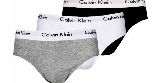 Calvin Klein Black / White / Grey Briefs 3 Pack (Large)