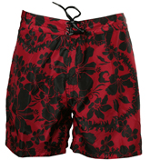 Black and Red Floral Pattern /