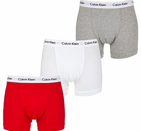 Calvin Klein  COTTON STRETCH TRUNK MULTI PACK (Medium, Red/White/Grey)