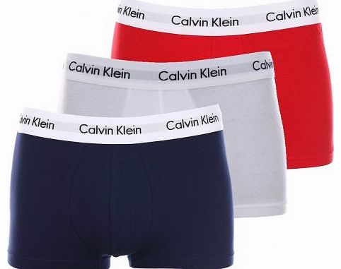 Calvin Klein  UNDERWEAR - Boxer Shorts - Men - Trunk Pack of 3 Boxers - White, Navy and Red for men - S