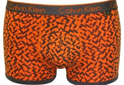 Calvin Klein CK One Cotton Bauhaus Print Boxer Trunk, Orange Size: X-L