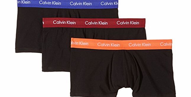 Calvin Klein Cotton Stretch 3 Pack Low Rise Trunk, Red/Orange/Blue Small Multi